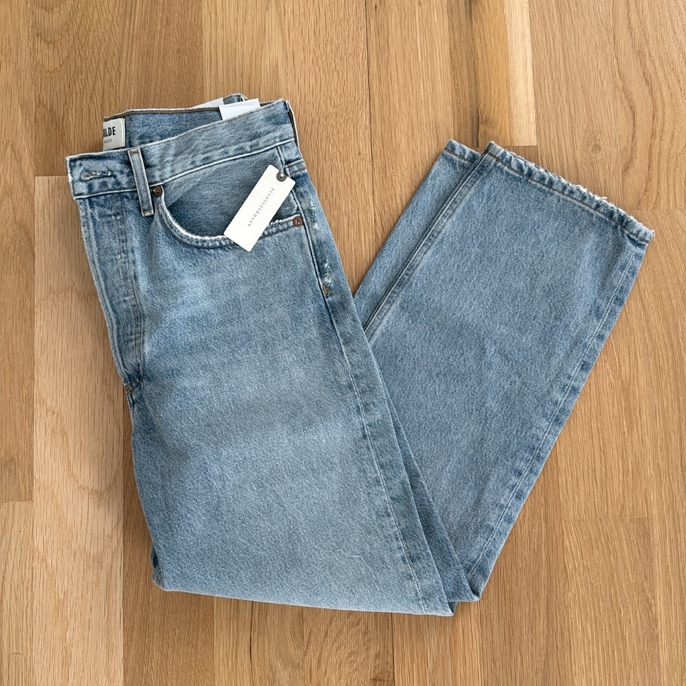AGOLDE 90s Crop Mid-Rise Loose Straight-Leg Jeans 26 NWT $208 Replica